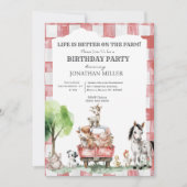Landbouwhuisdieren Birthday Party Kaart (Voorkant)