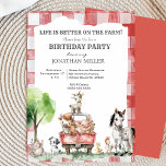 Landbouwhuisdieren Birthday Party Kaart<br><div class="desc">Ja, ja! Rond de kinderen af en maak je klaar voor een barnyard-bash met onze Farm Animals Kids Birthday Party Invitation! Met een kleurrijke boerderijscène toont deze charmante uitnodiging een vrolijke rode vrachtwagen omringd door schattige boerderijdieren, waaronder een speelse geit, nieuwsgierige koe, knusse zwijnen, trouwe honden, knuffelkatten, kwakzalvende eenden, galopperende...</div>