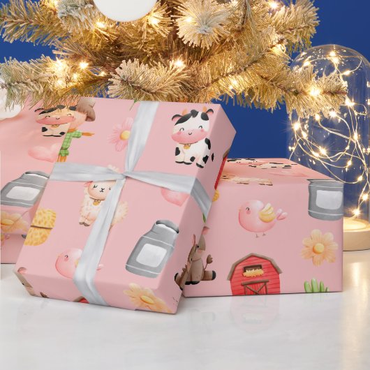Landbouwhuisdieren Cadeaupapier (Feestdagen)
