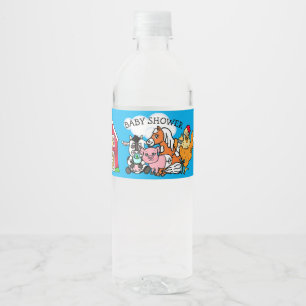 landbouwhuisdieren die als Baby shower worden besc Waterfles Etiket