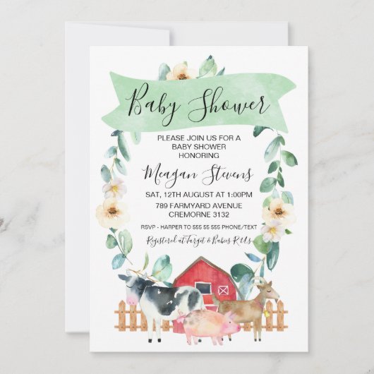 landbouwhuisdieren en het uitnodigen van grote Bab Kaart (Voorkant)