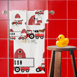 Landbouwhuisdieren en Roodtractor Barnyard Boys Gi Bad Handdoek