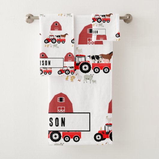 Landbouwhuisdieren en Roodtractor Barnyard Boys Gi Bad Handdoek (Insitu)