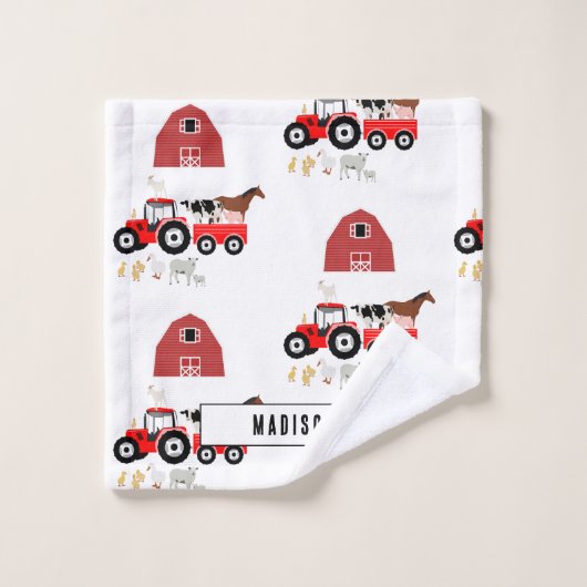 Landbouwhuisdieren en Roodtractor Barnyard Boys Gi Bad Handdoek (Wasdoekje)