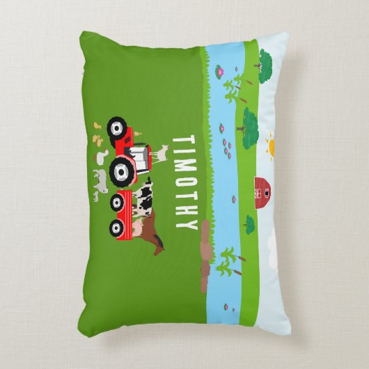 Landbouwhuisdieren en Roodtrekkerbarrière - Aangep Accent Kussen (Voorkant(Verticaal))