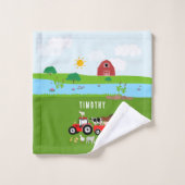 Landbouwhuisdieren en Roodtrekkerbarrière - Aangep Bad Handdoek (Wasdoekje)