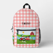 Landbouwhuisdieren en Roodtrekkerbarrière - Aangep Bedrukte Rugzak (Voorkant)