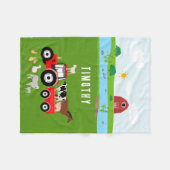 Landbouwhuisdieren en Roodtrekkerbarrière - Aangep Fleece Deken (Voorkant (Horizontaal))