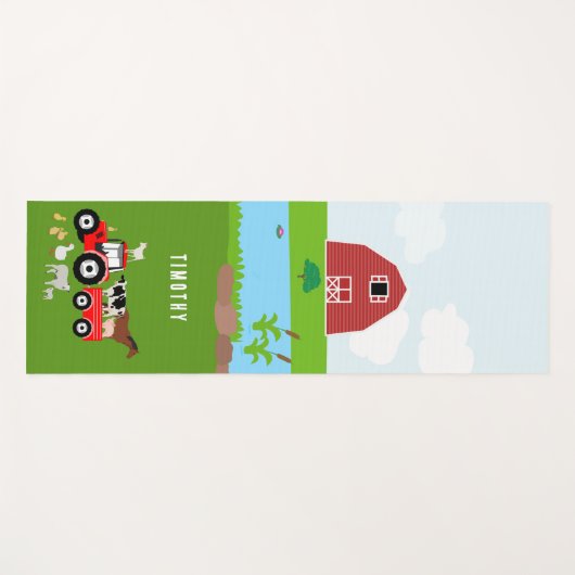 Landbouwhuisdieren en Roodtrekkerbarrière - Aangep Yogamat (Voorkant (horizontaal))