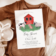 Landbouwhuisdieren Genderneutraal Baby shower