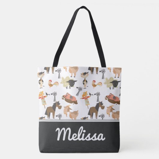 Landbouwhuisdieren | Gepersonaliseerd Tote Bag (Voorkant)