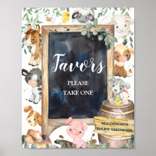 Landbouwhuisdieren — Grijze vijver Poster