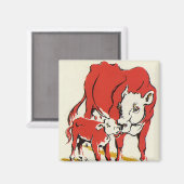  landbouwhuisdieren, Holstein-Koe met Calf Magneet (Voorkant / Achterkant)