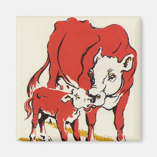 landbouwhuisdieren, Holstein-Koe met Calf Magneet (Voorkant)