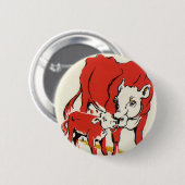 landbouwhuisdieren, Holstein-Koe met Calf Ronde Button 5,7 Cm (Voorkant /achterkant)
