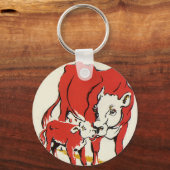 landbouwhuisdieren, Holstein-Koe met Calf Sleutelhanger (Voorkant)