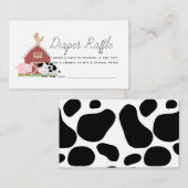 Landbouwhuisdieren in de tuin Diaper Raffle Ticket Informatiekaartje (Voorkant / Achterkant)