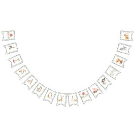 Landbouwhuisdieren in het grasland Het is een jong Vlaggetjes