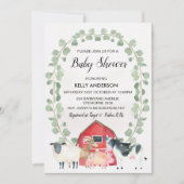 Landbouwhuisdieren met Baby shower Kaart (Voorkant)