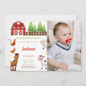 Landbouwhuisdieren op zaterdag Uitnodigingen met f (Voorkant)