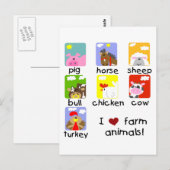 Landbouwhuisdieren overhemden en cadeaus briefkaart (Voorkant / Achterkant)