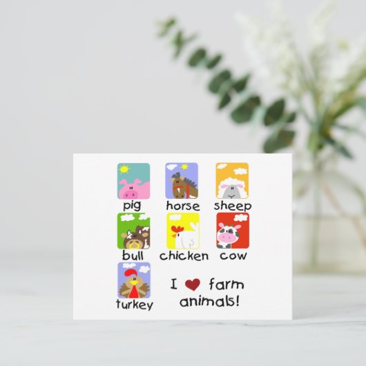 Landbouwhuisdieren overhemden en cadeaus briefkaart (Staand voorkant)