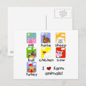 Landbouwhuisdieren overhemden en cadeaus briefkaart (Voorkant / Achterkant)