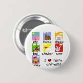 Landbouwhuisdieren overhemden en cadeaus ronde button 5,7 cm (Voorkant /achterkant)