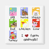 Landbouwhuisdieren overhemden en cadeautjes magneet (Voorkant)