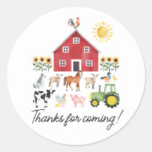 Landbouwhuisdieren Ronde Sticker (Voorkant)