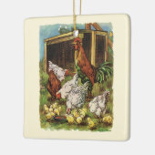 landbouwhuisdieren, rooster, kippen keramisch ornament (Links)