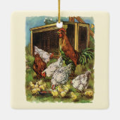 landbouwhuisdieren, rooster, kippen keramisch ornament (Achterkant)