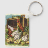  landbouwhuisdieren, rooster, kippen sleutelhanger (Achterkant)