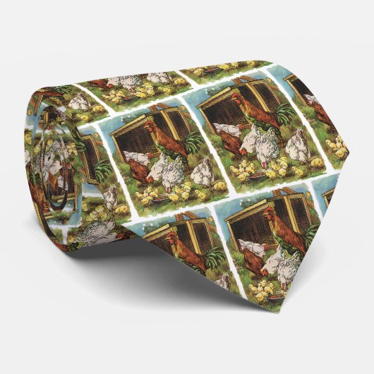  landbouwhuisdieren, rooster, kippen stropdas (Opgerold)