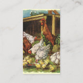 landbouwhuisdieren, rooster, kippen visitekaartje (Achterkant)