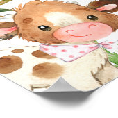 Landbouwhuisdieren Roze Barn Birthday Welkom Poster (Hoek)