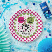 Landbouwhuisdieren Roze Bord 2e verjaardag (Feest)