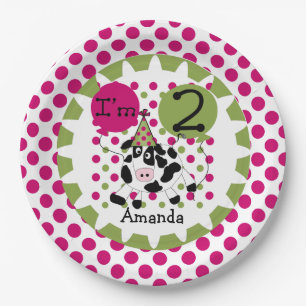 Landbouwhuisdieren Roze Bord 2e verjaardag