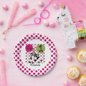 Landbouwhuisdieren Roze Koe 1e verjaardag Bord (Feest)