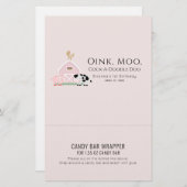 Landbouwhuisdieren Roze orthday Snoep Bar Wrapper (Voorkant / Achterkant)