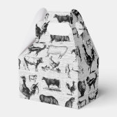 landbouwhuisdieren Rustische kuilen Bedankdoosjes (Achterkant)