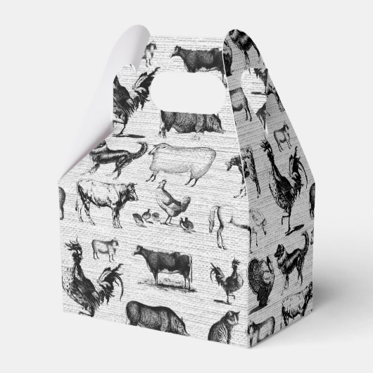 landbouwhuisdieren Rustische kuilen Bedankdoosjes (Achterkant)