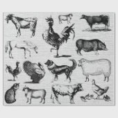  landbouwhuisdieren Rustische kuilen Cadeaupapier (Vlak)