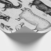  landbouwhuisdieren Rustische kuilen Cadeaupapier (Hoek)