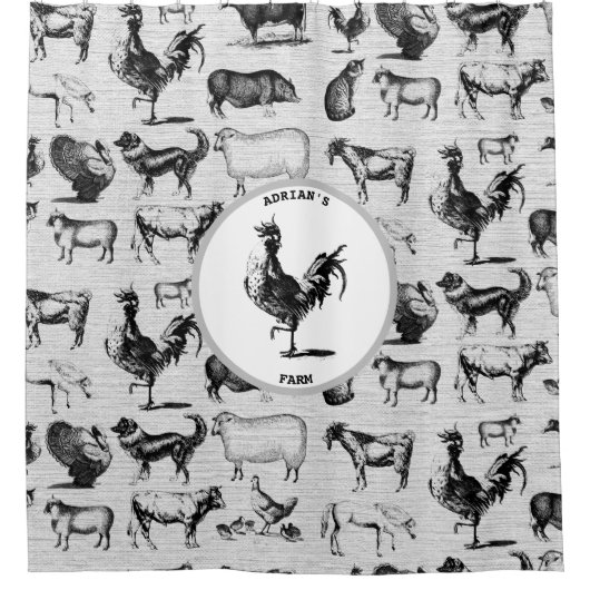  landbouwhuisdieren Rustische kuilen Douchegordijn (Voorkant)