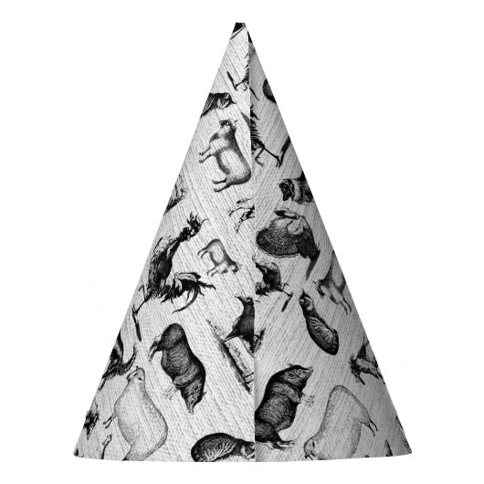 landbouwhuisdieren Rustische kuilen Feesthoedjes (Achterkant)