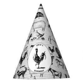  landbouwhuisdieren Rustische kuilen Feesthoedjes