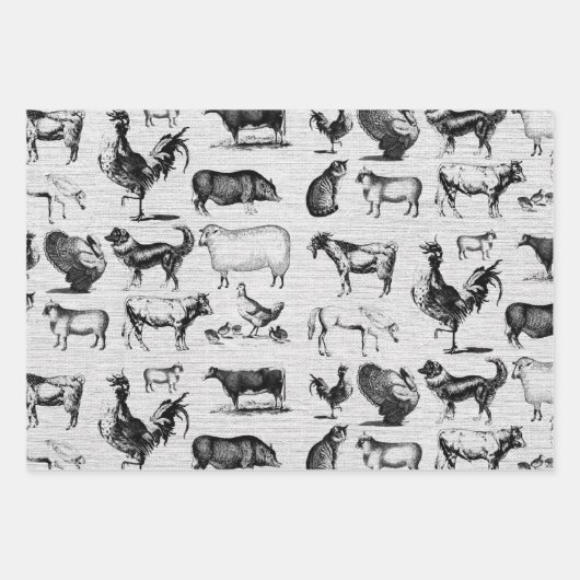  landbouwhuisdieren Rustische kuilen Inpakpapier Vel (Voorkant)