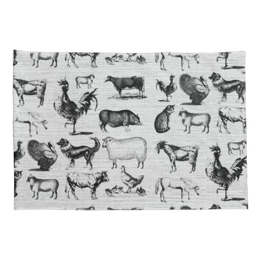  landbouwhuisdieren Rustische kuilen Kussensloop (Achterkant-Rechts)