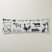  landbouwhuisdieren Rustische kuilen Lichaamskussen (Achterkant)